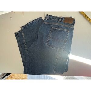 Schmidt Mens Carpenter Jeans 46x32 Blue Denim Straight Leg Work Pants RN98826